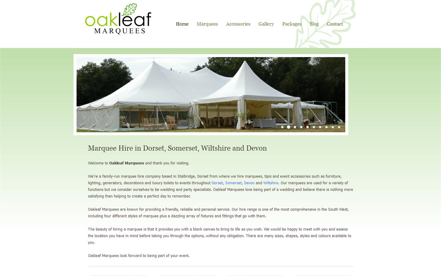 Oakleaf Marquees Website