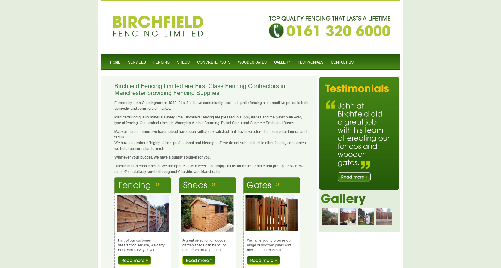 Birchfield Fencing Ltd Website