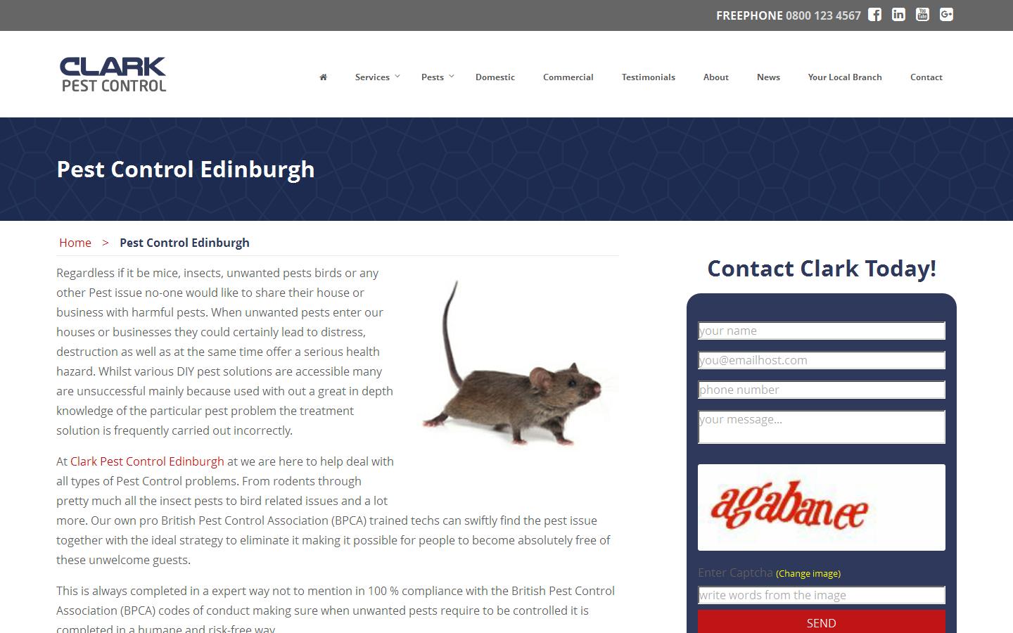 Clark Pest Control Website