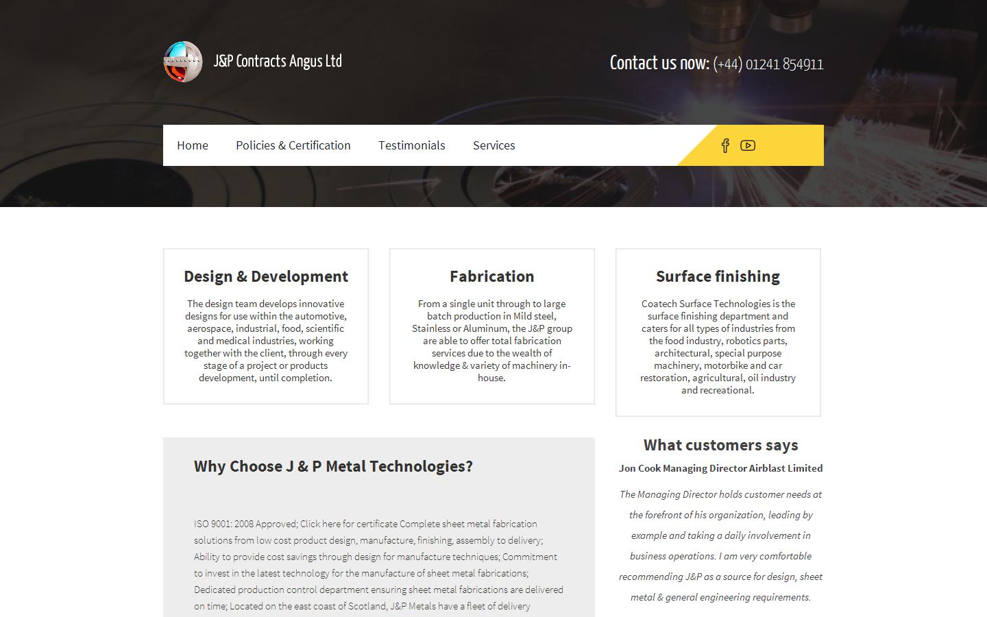 J&P Contracts Angus Ltd Website