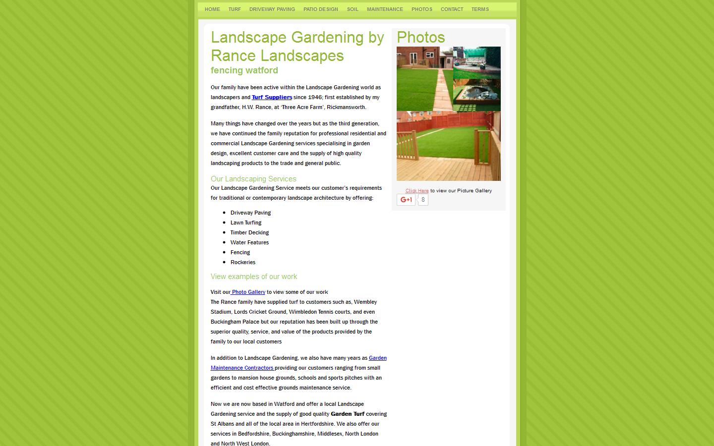 Rance Landscapes Website