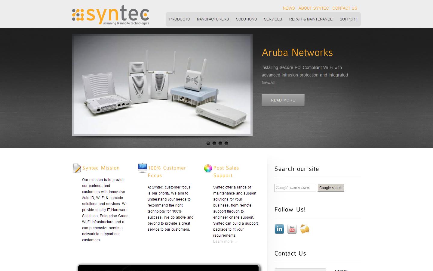 Syntec Barcode Solutions Website