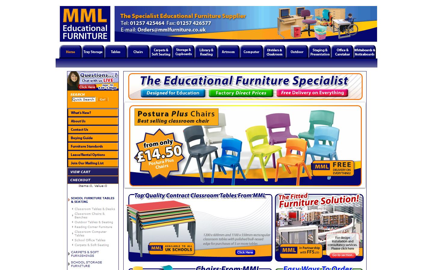 MML Educational Furniture Website