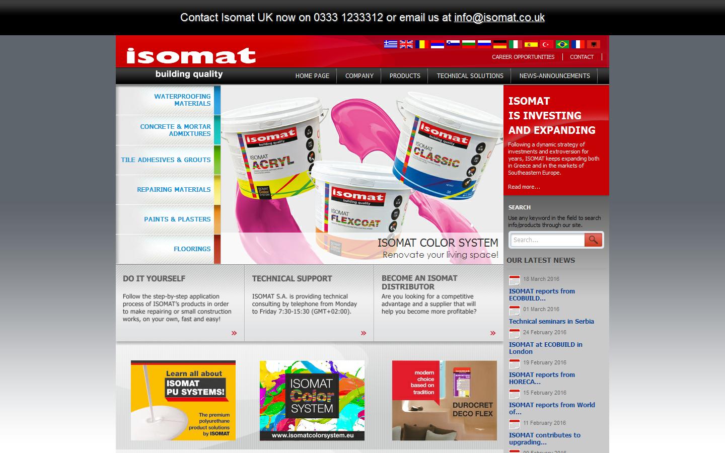 Isomat Website