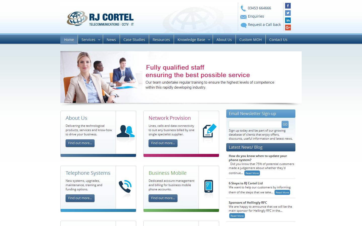 RJ Cortel Telecommunications Website