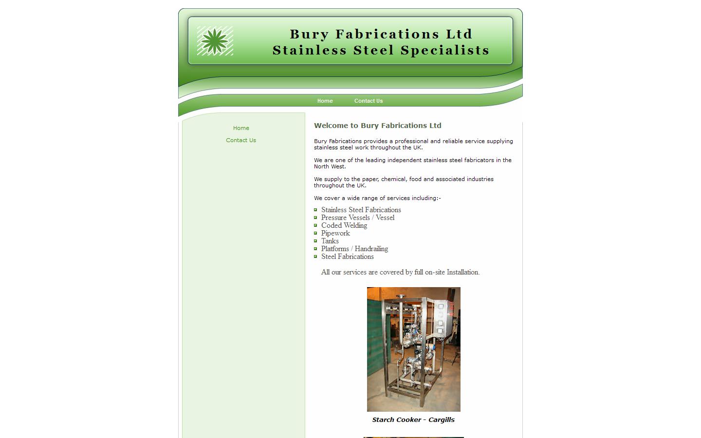 Bury Fabrications Ltd Website