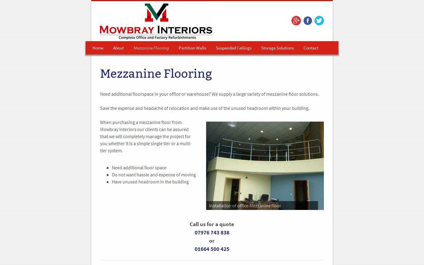 Mowbray Interiors Limited Website