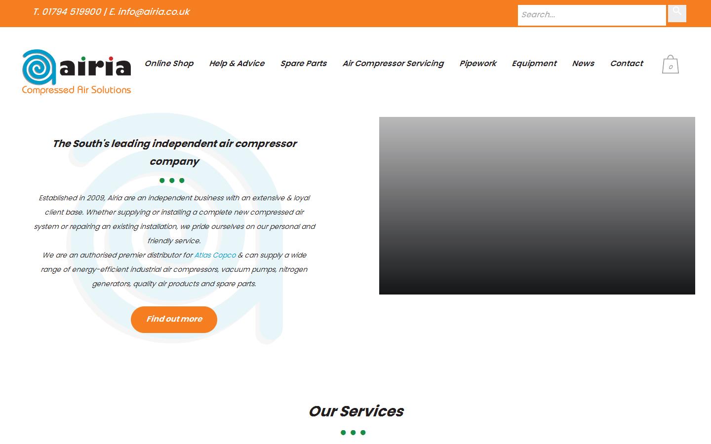 Airia Compressed Air Solutions Website