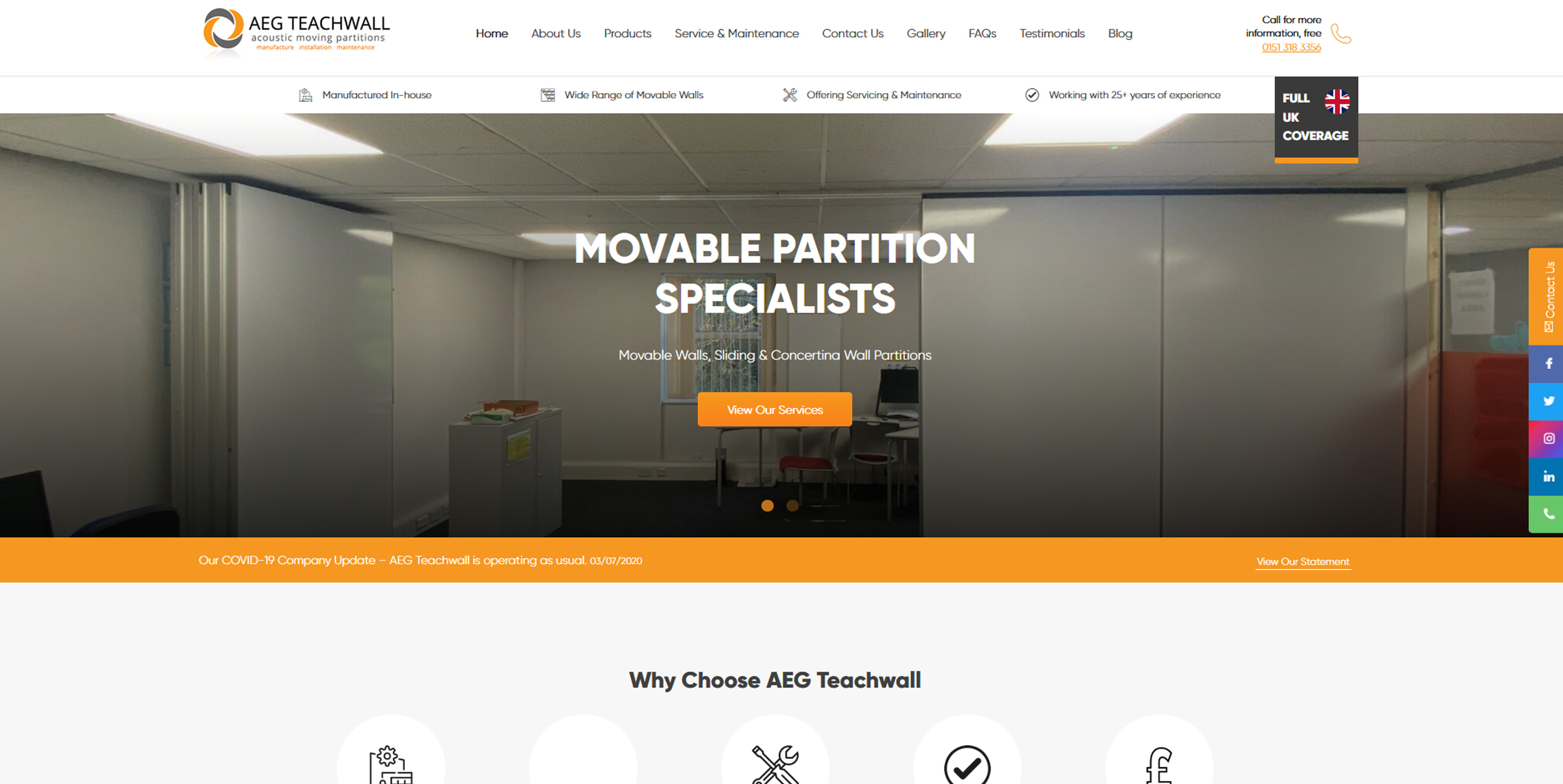 AEG Partitions Website