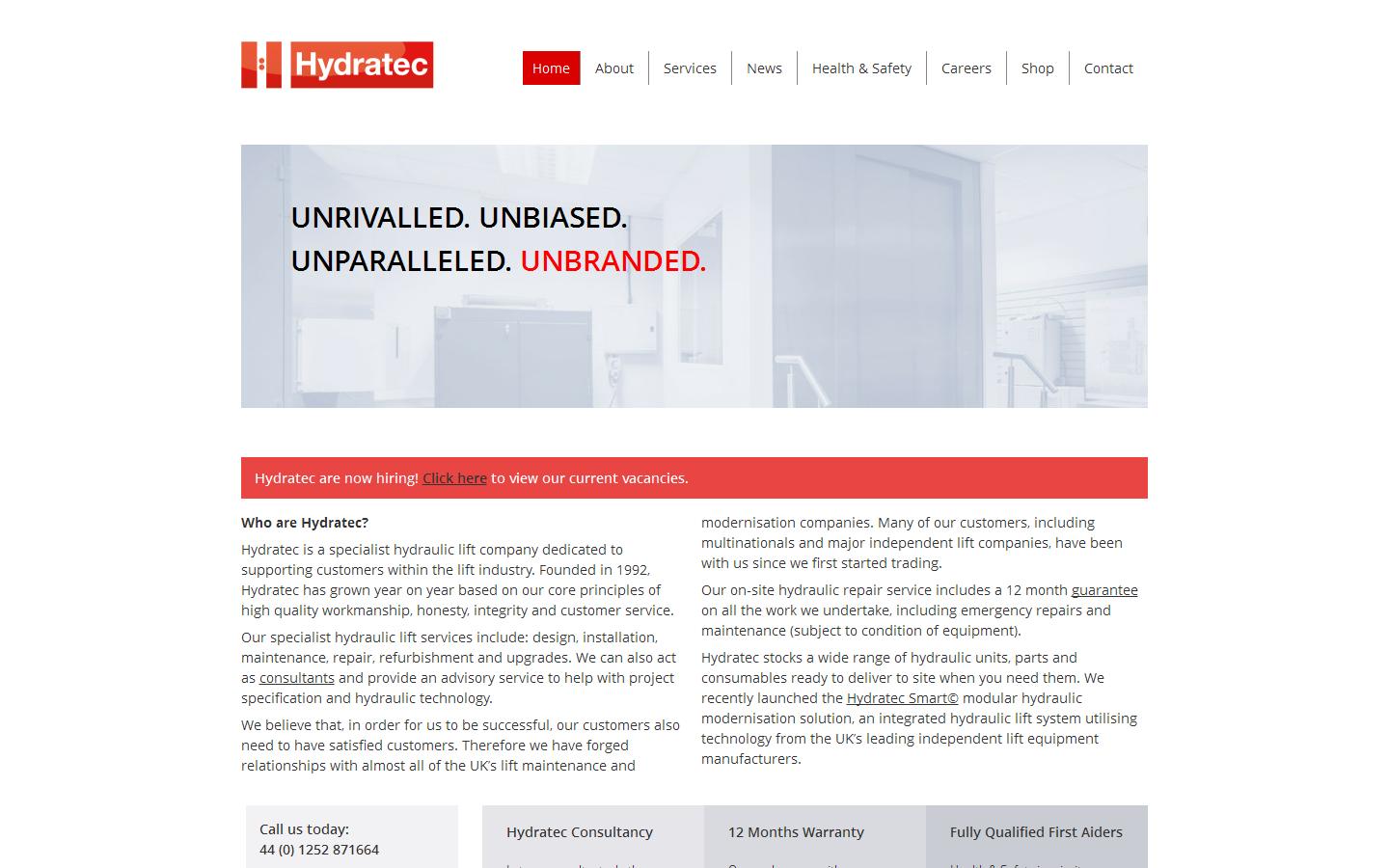 Hydratec Lifts Website