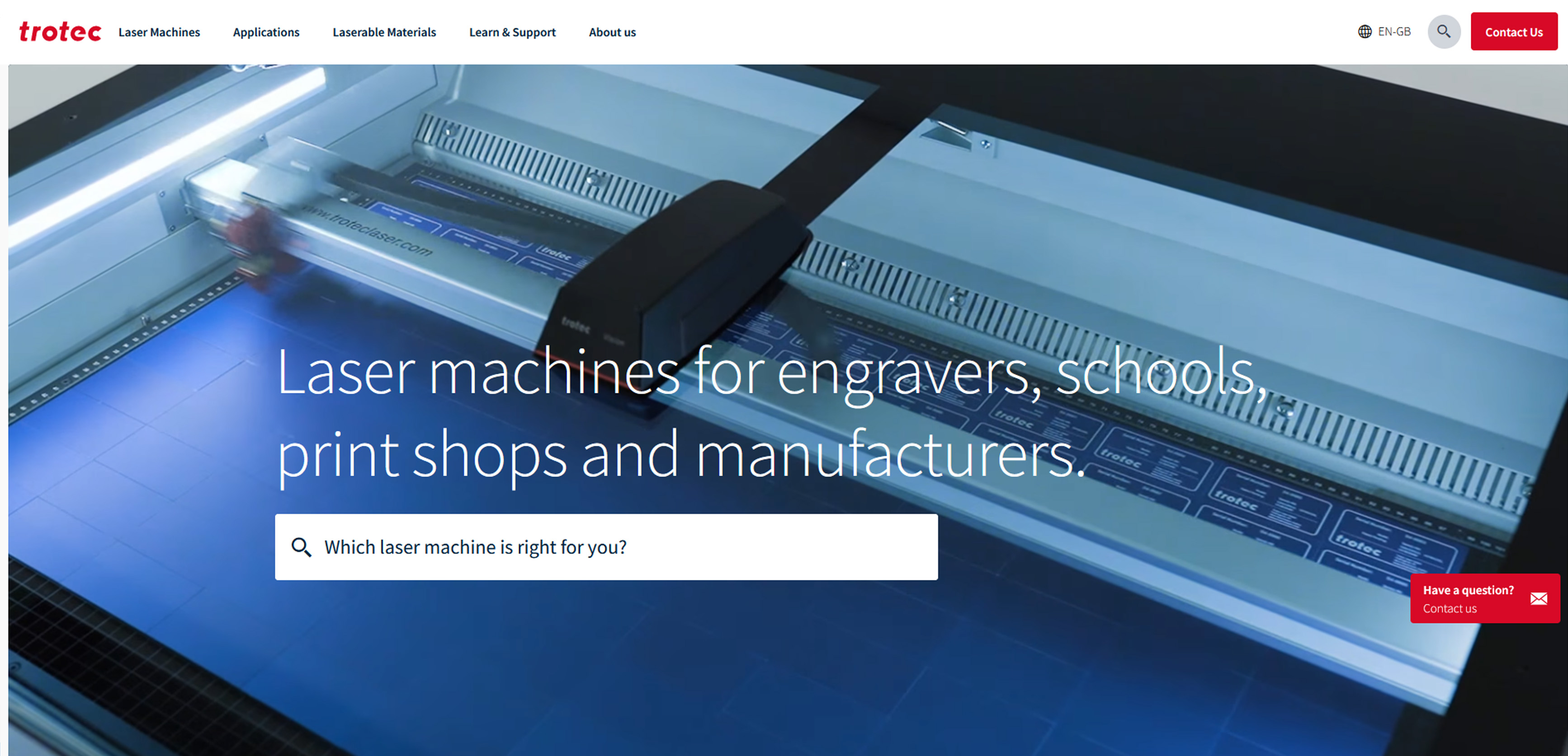 Trotec Laser Ltd Website