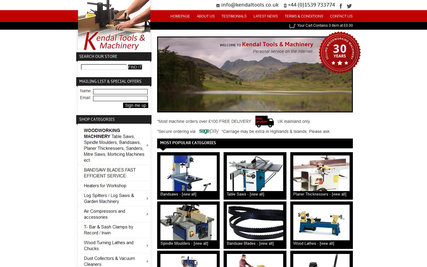 Kendal Tools & Machinery Website