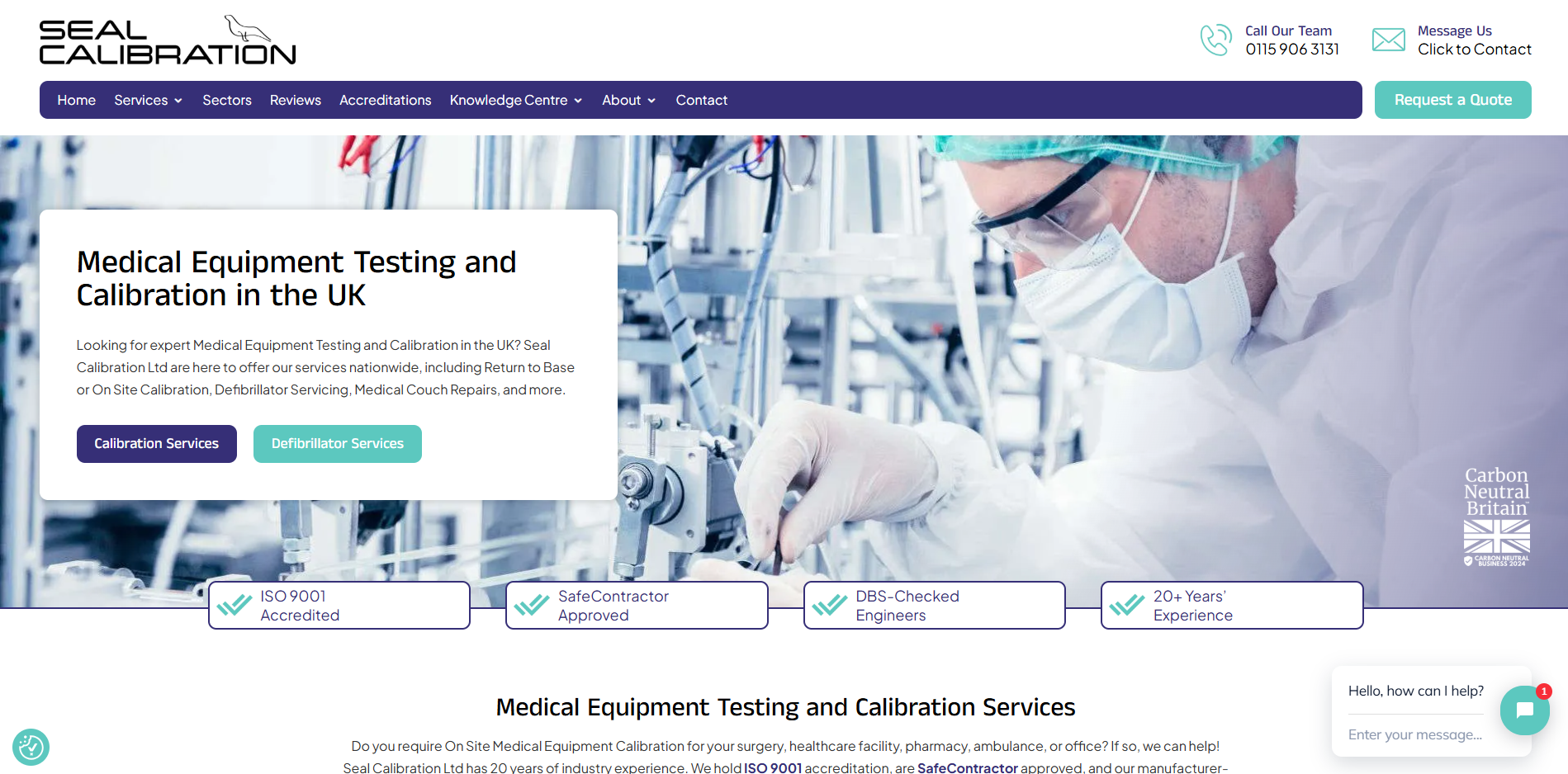 Seal Calibration Ltd Website