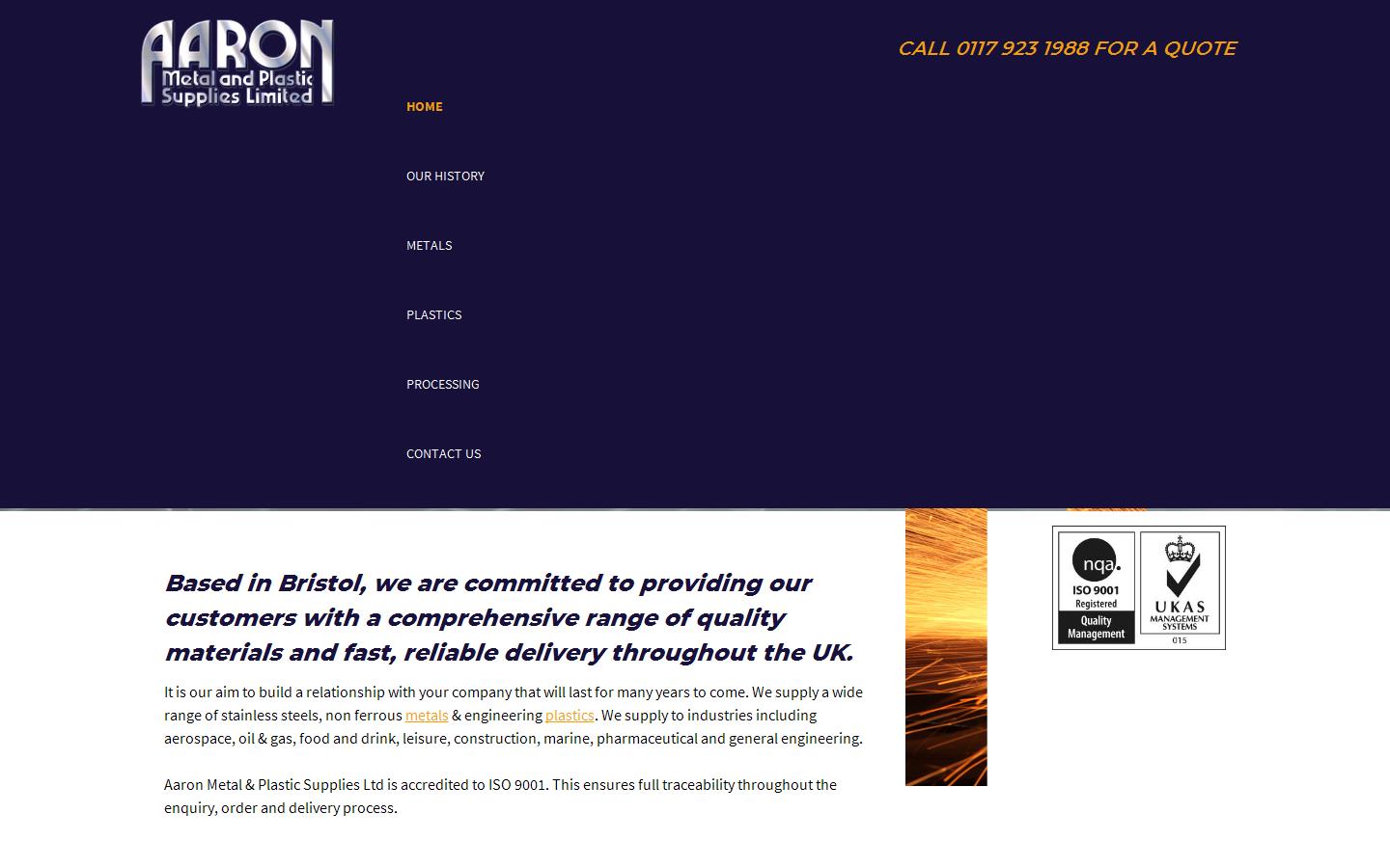 Aaron Metal & Plastic Supplies Ltd Website