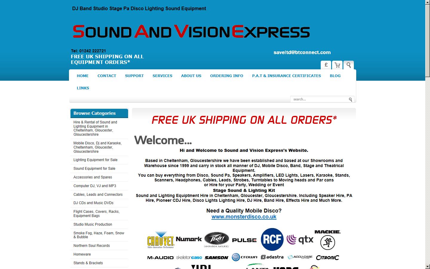 Sound & Vision Express Ltd Website