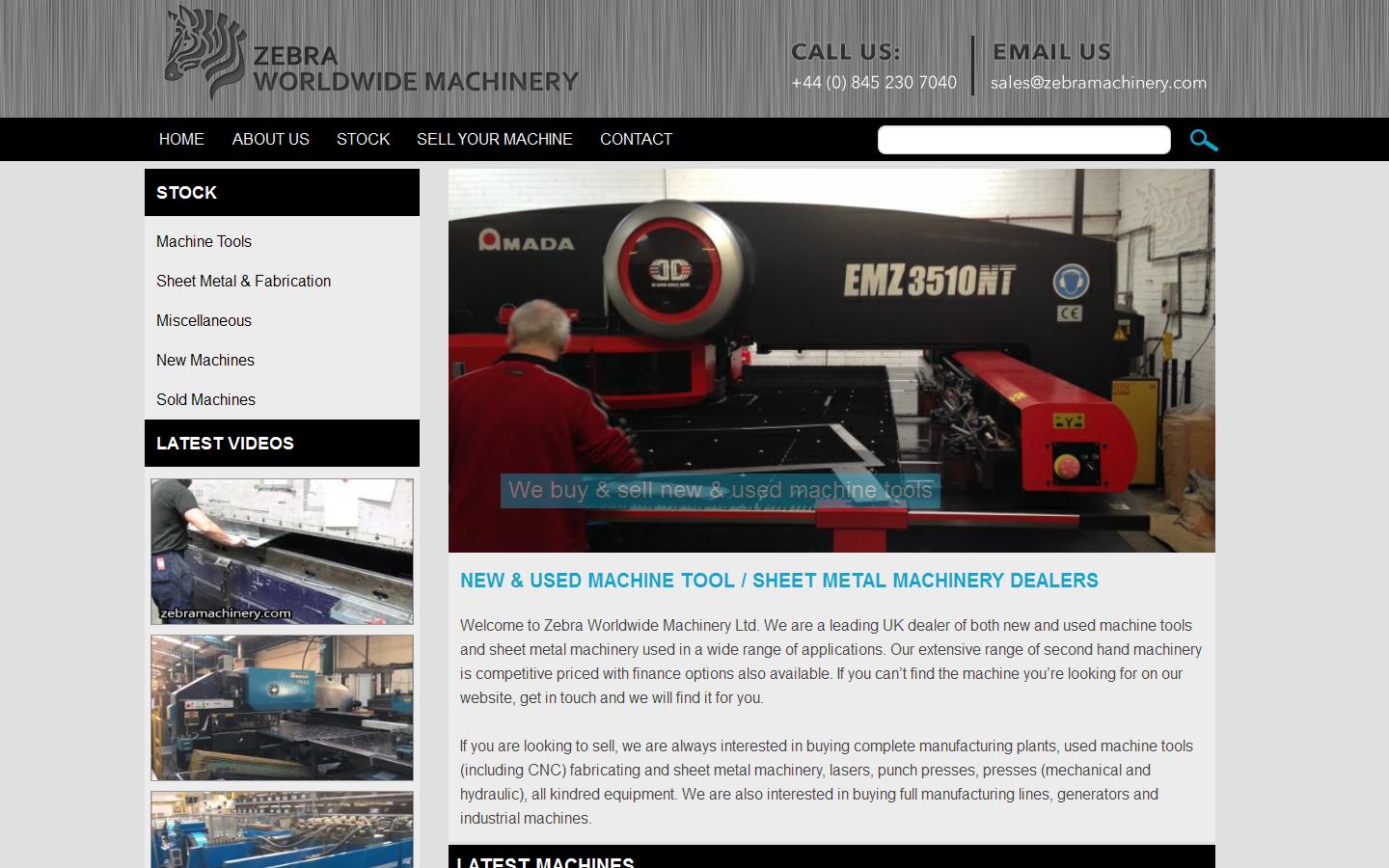 Zebra Worldwide Machinery Ltd Website