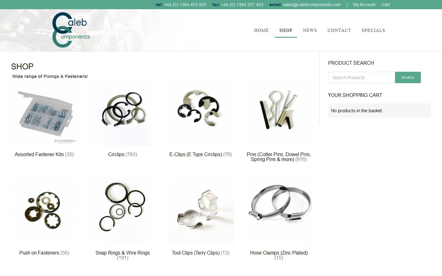 Caleb Components Ltd Website