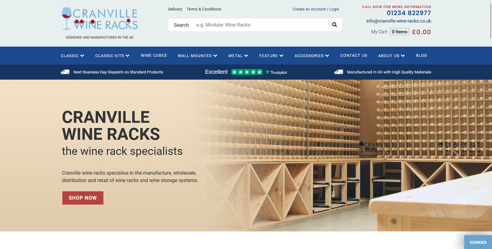 Cranville Wine Racks Ltd Website