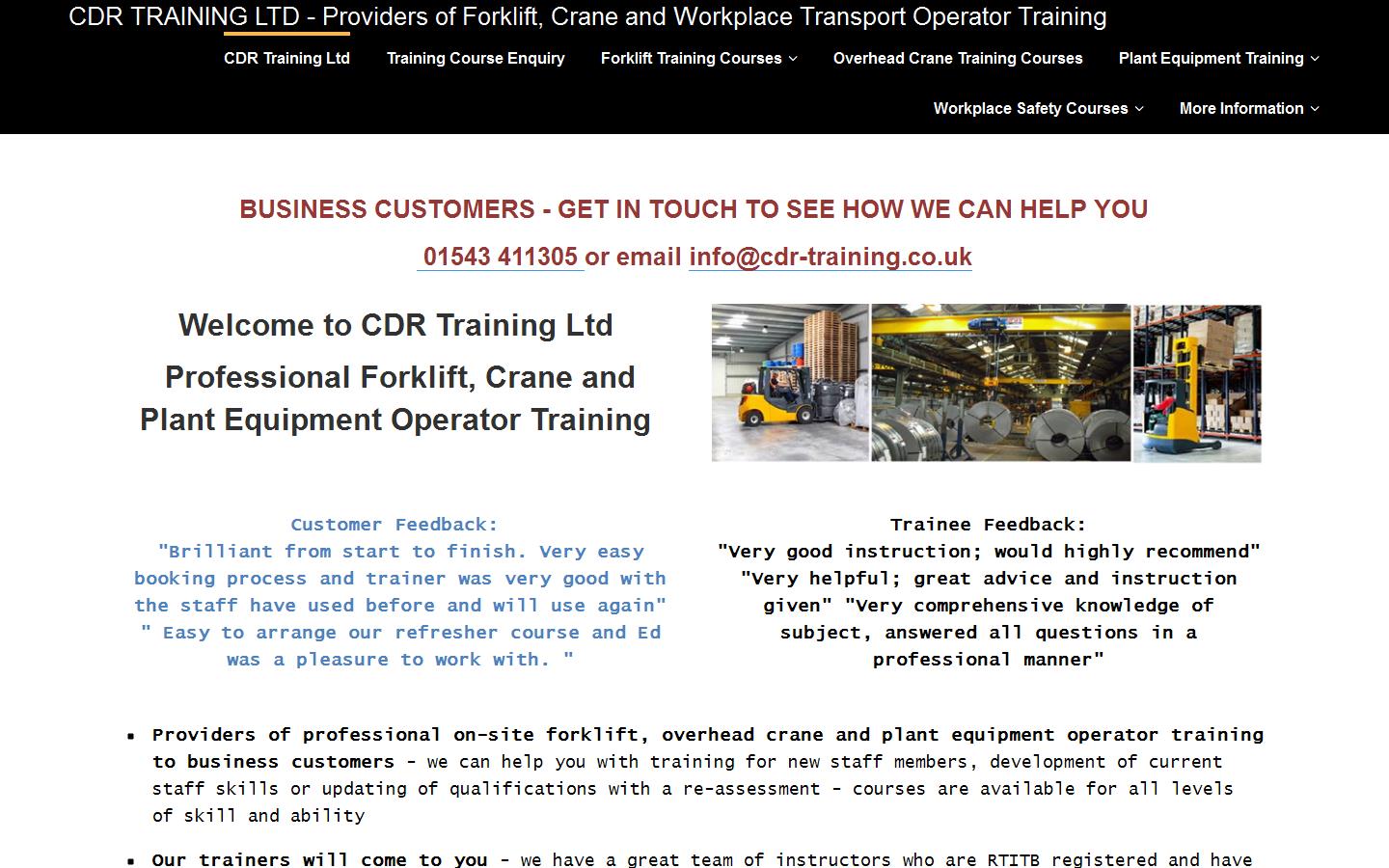 CDR Training Ltd Website