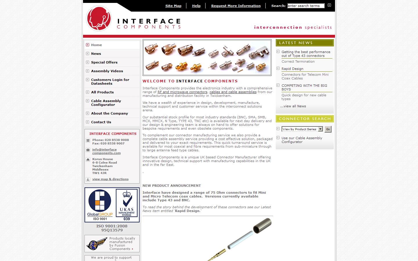 Interface Components Ltd Website