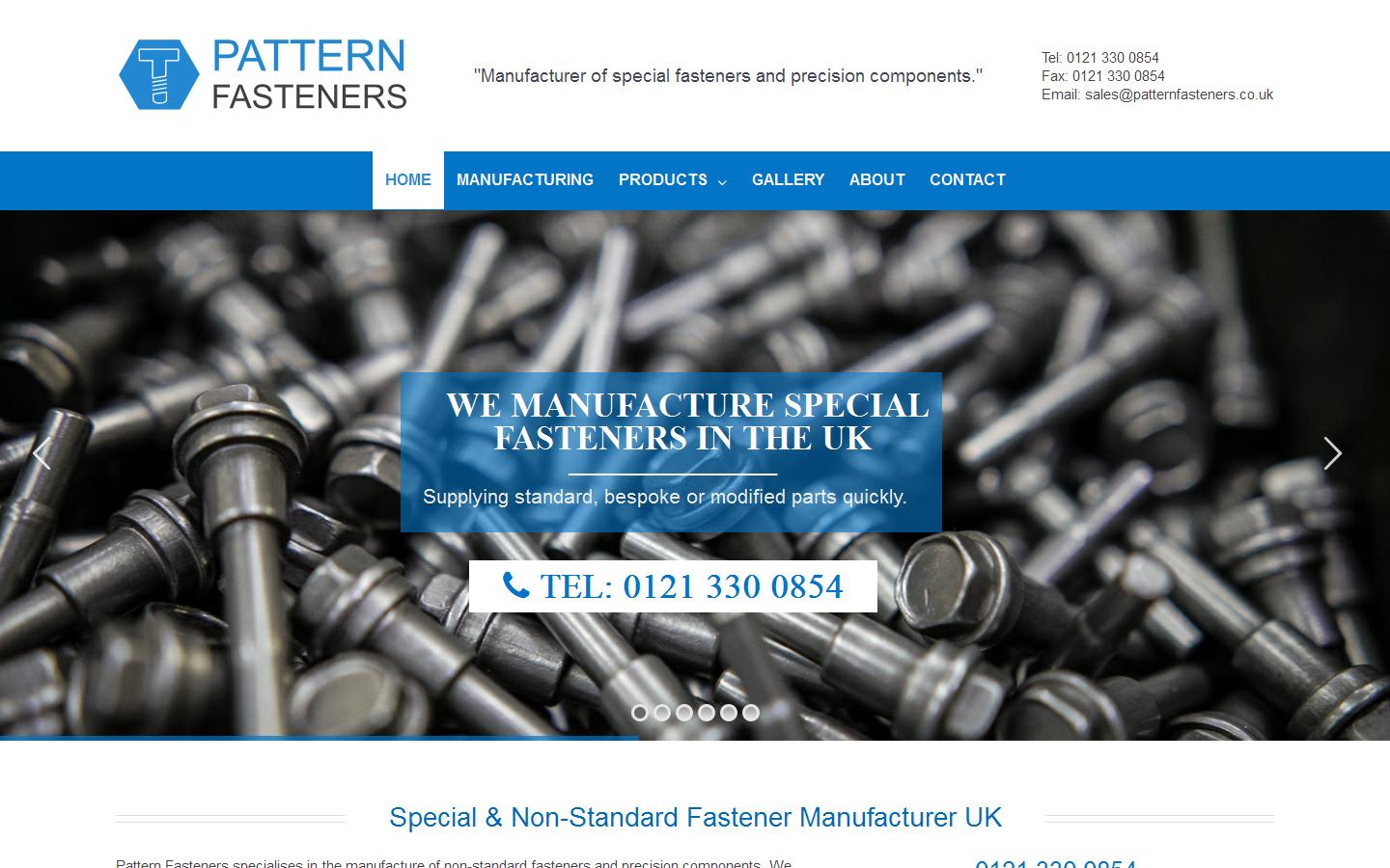 Pattern Fasteners Website