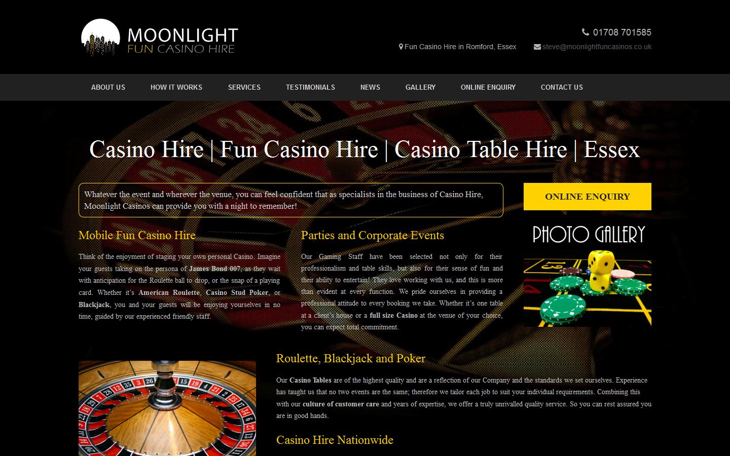 Moonlight Casino Hire Website