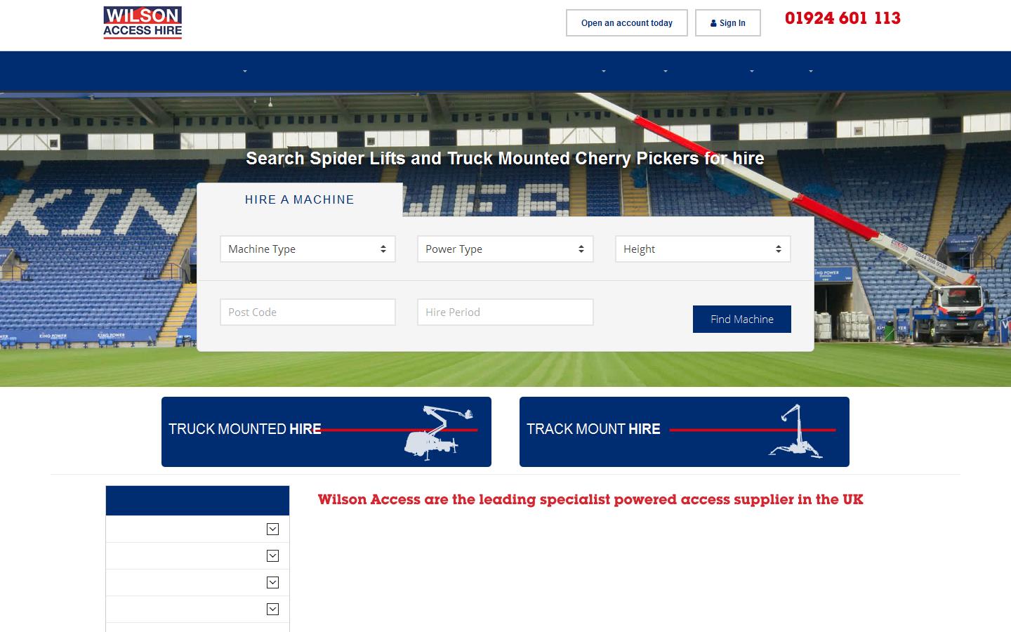 Wilson Access Hire Website