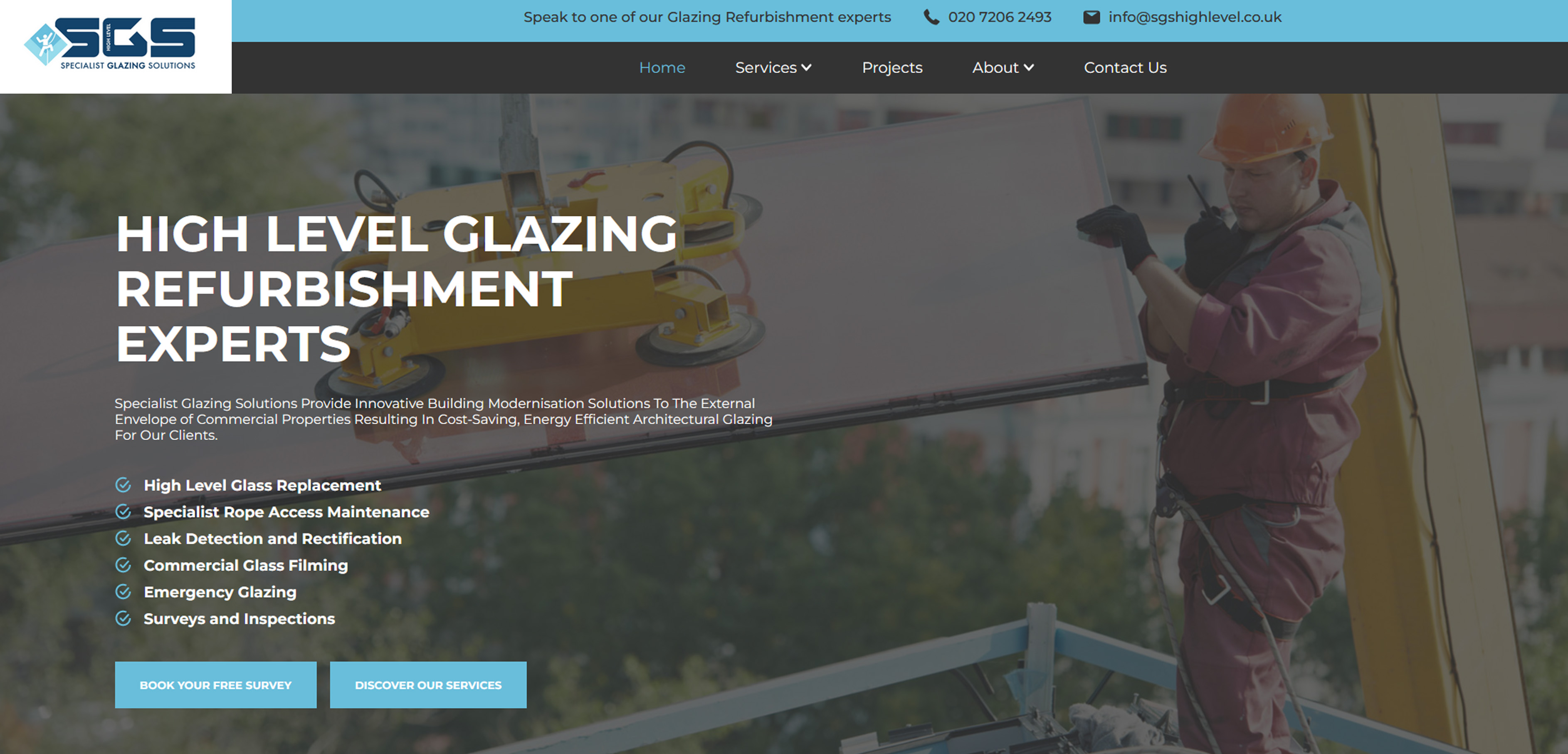 SGS High Level Glazing Website