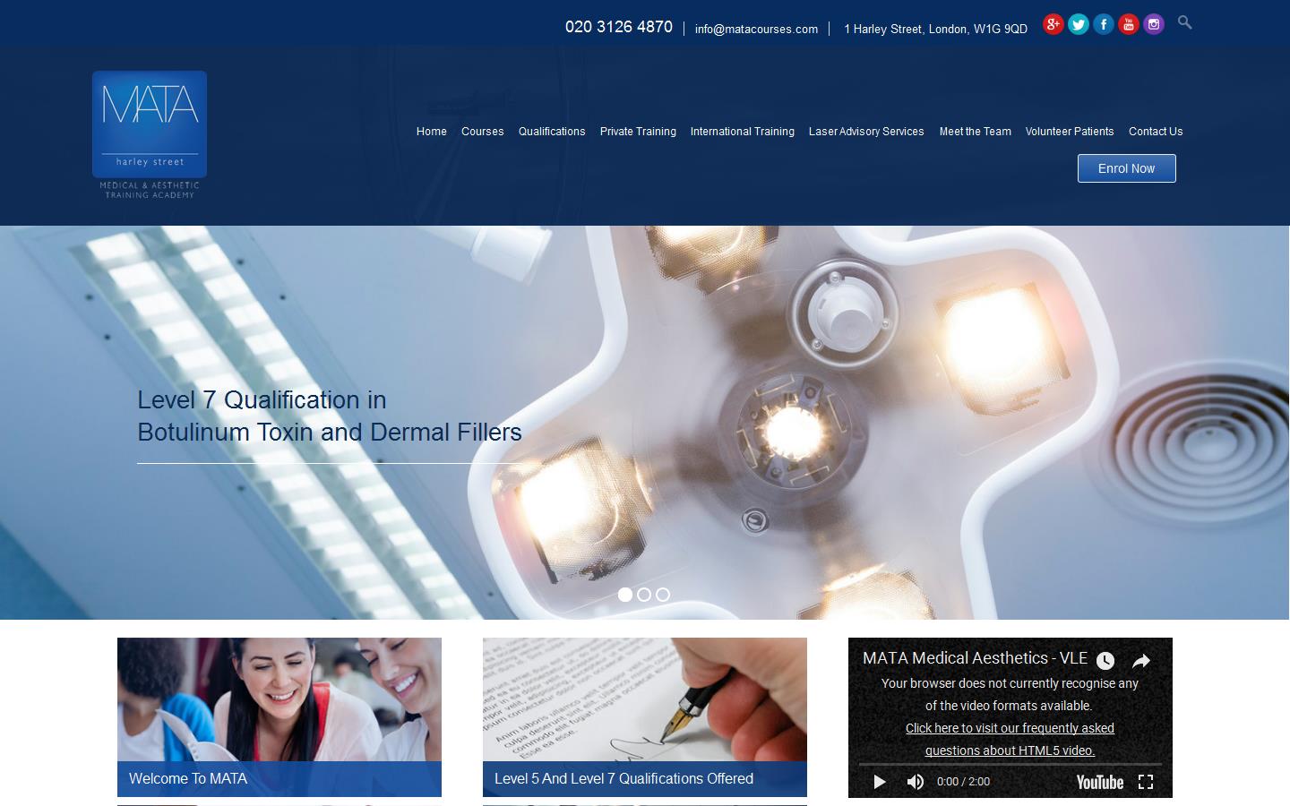 Medical Aesthetics Training Academy Website