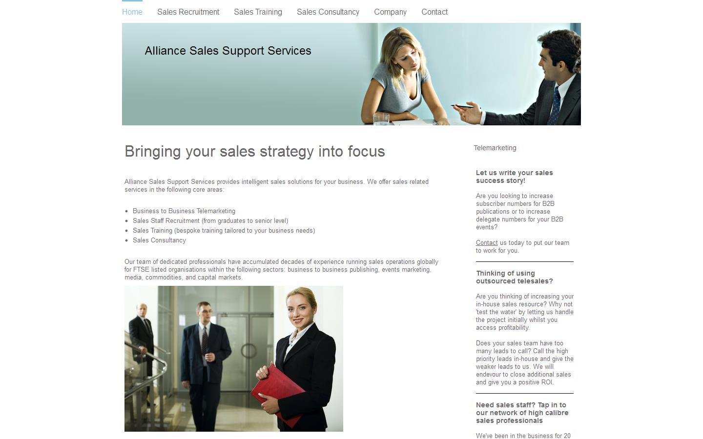 Alliance Sales Support Services Website