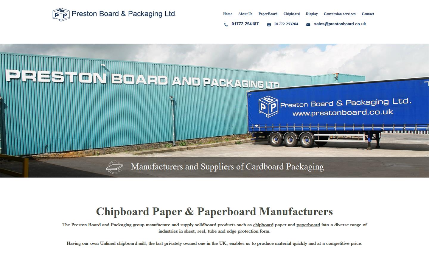 Preston Board & Packaging Ltd Website