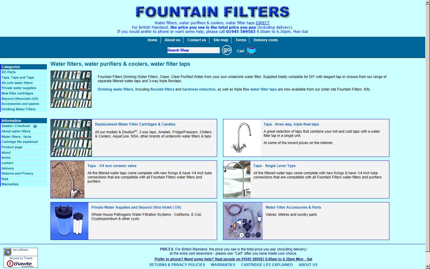 Fountain Filters Website