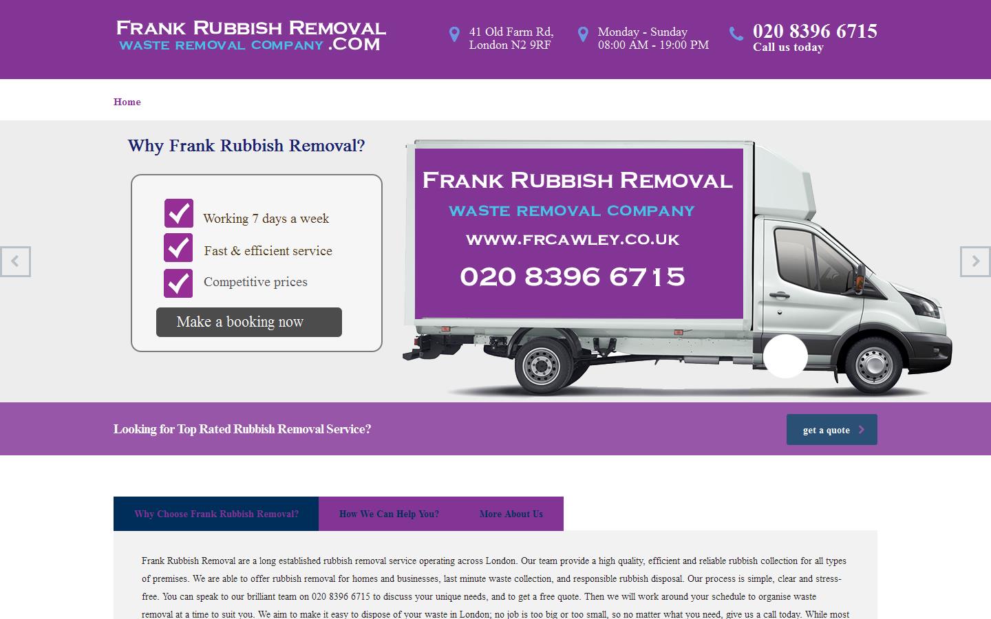 Frank Rubbish Removal Website