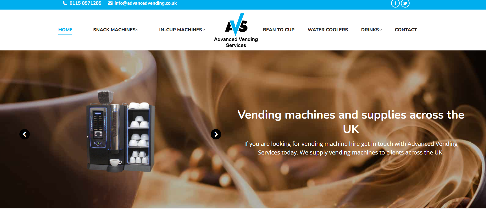 Advanced Vending Services Ltd Website