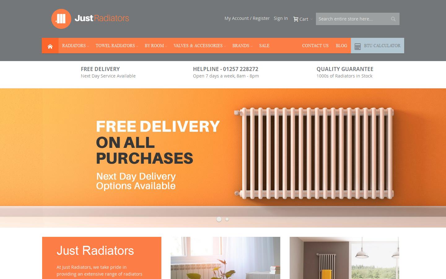 Just Radiators Website