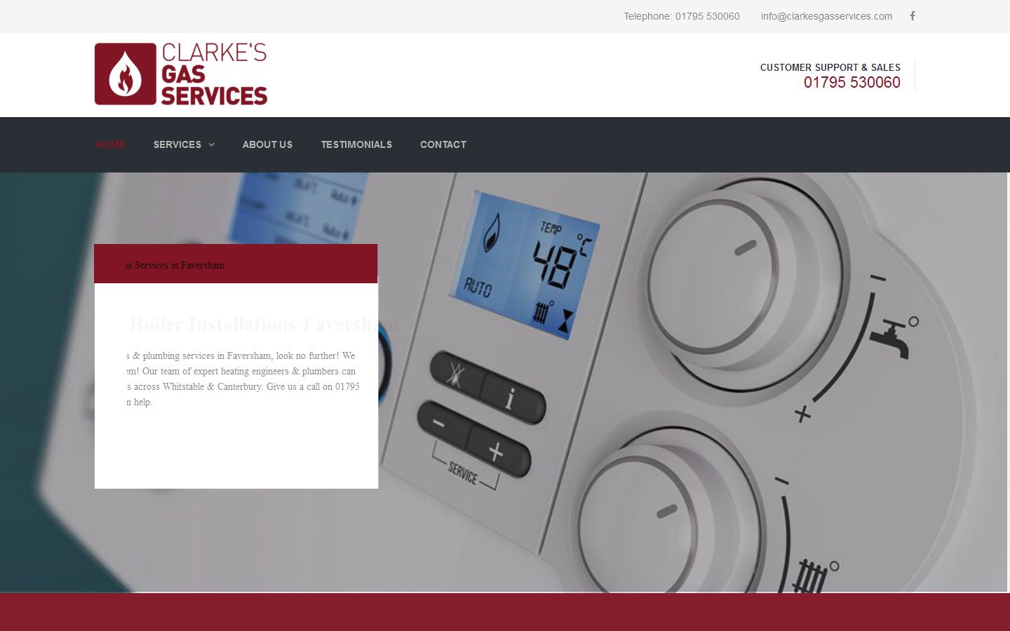 Clarke’s Gas Services Website