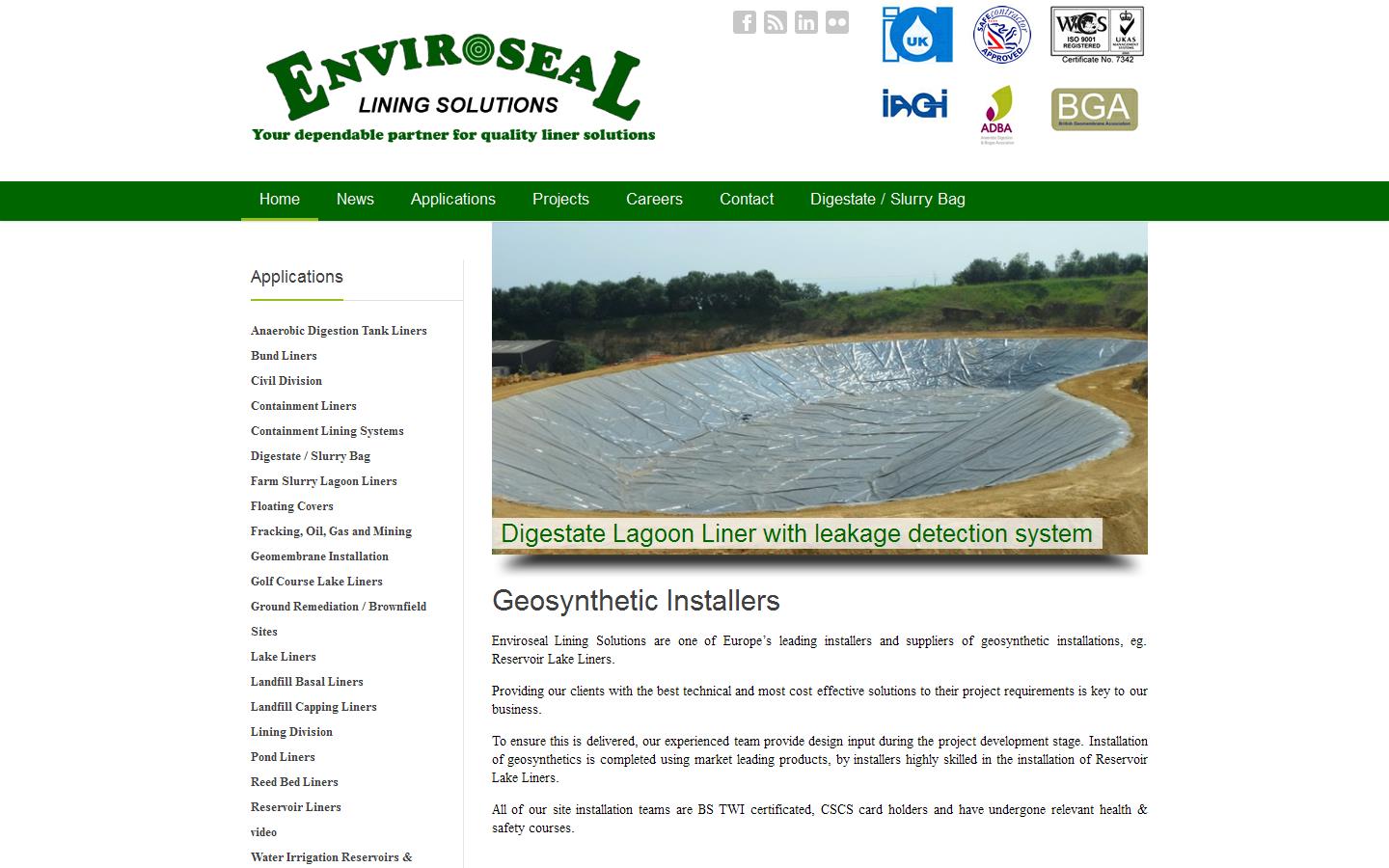 Enviroseal Lining Solutions Ltd Website