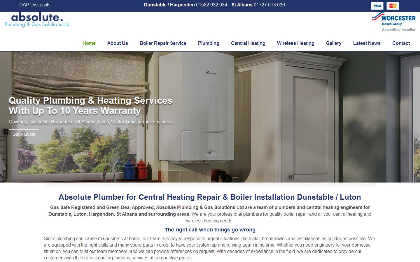 Absolute Plumbing & Gas Solutions Ltd Website