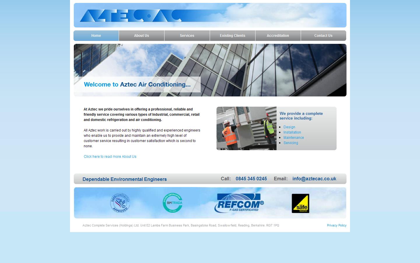 Aztec Air Conditioning Website