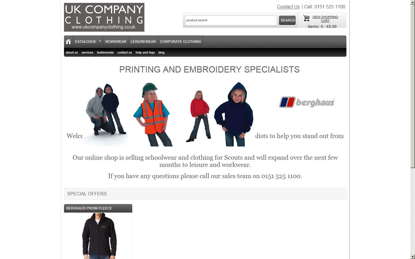 UK Company Clothing Website