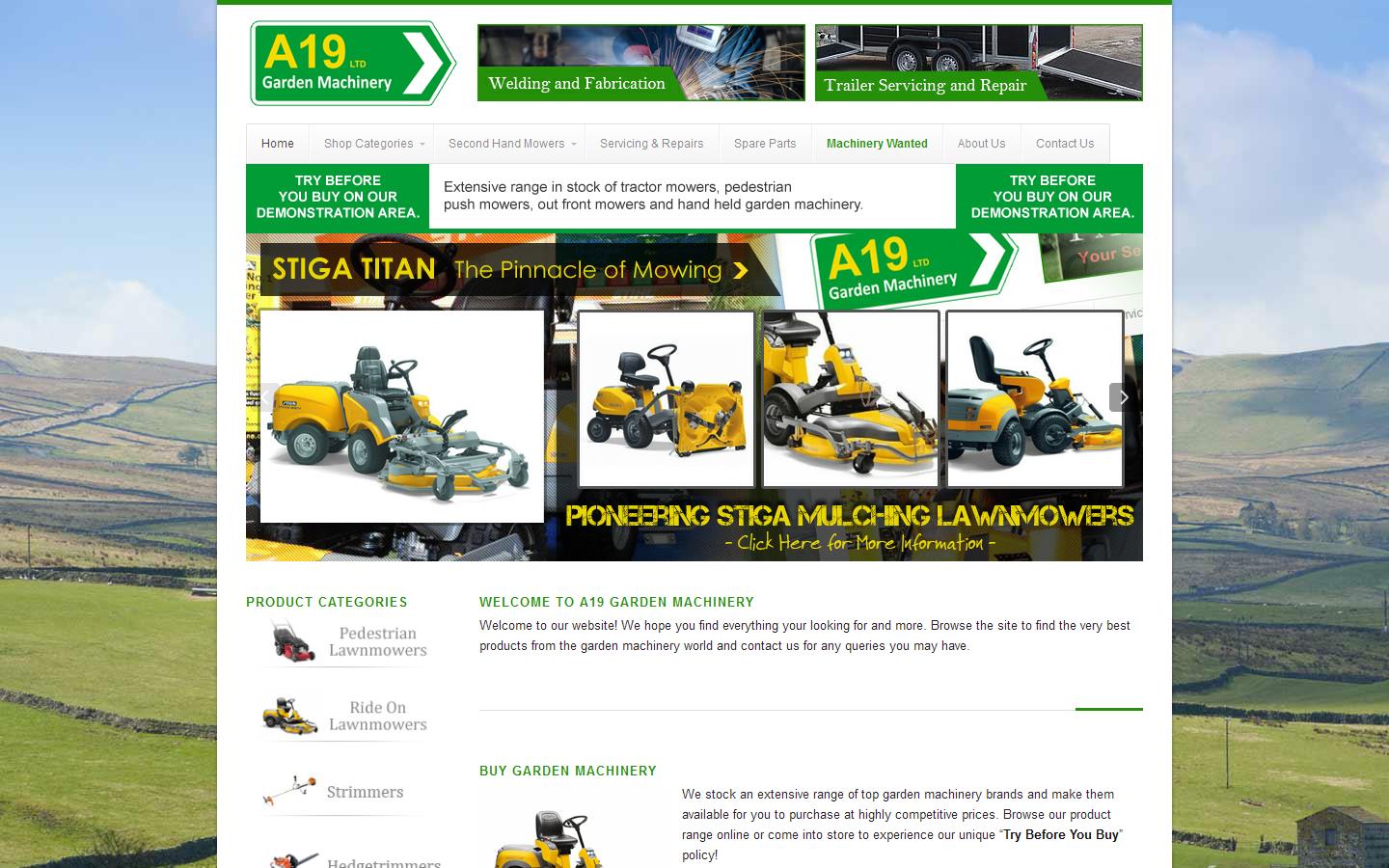 A19 Garden Machinery Website