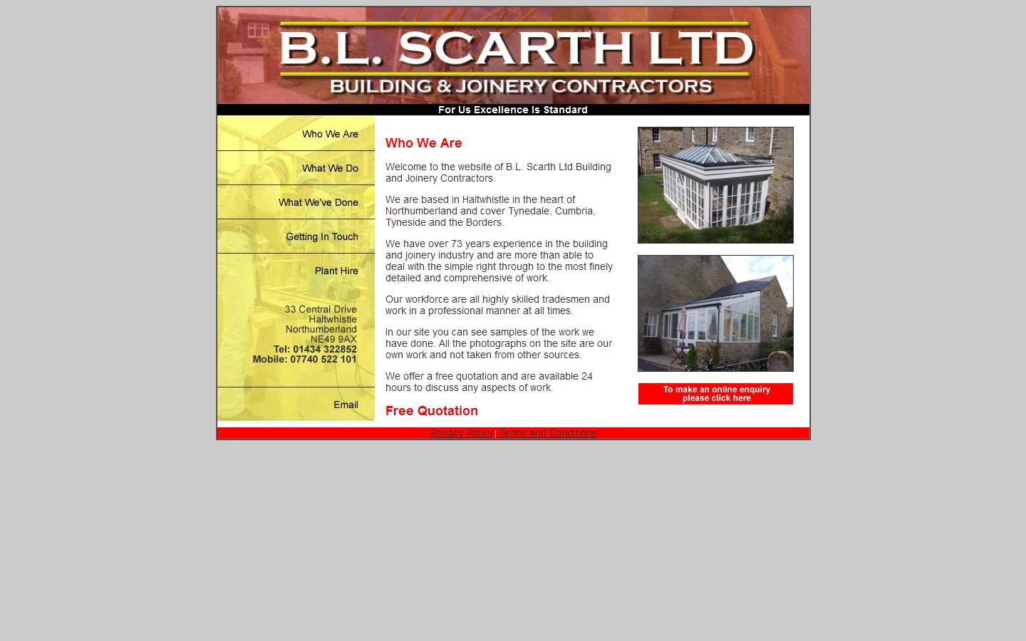 B L Scarth Ltd Building & Joinery Contractors Website