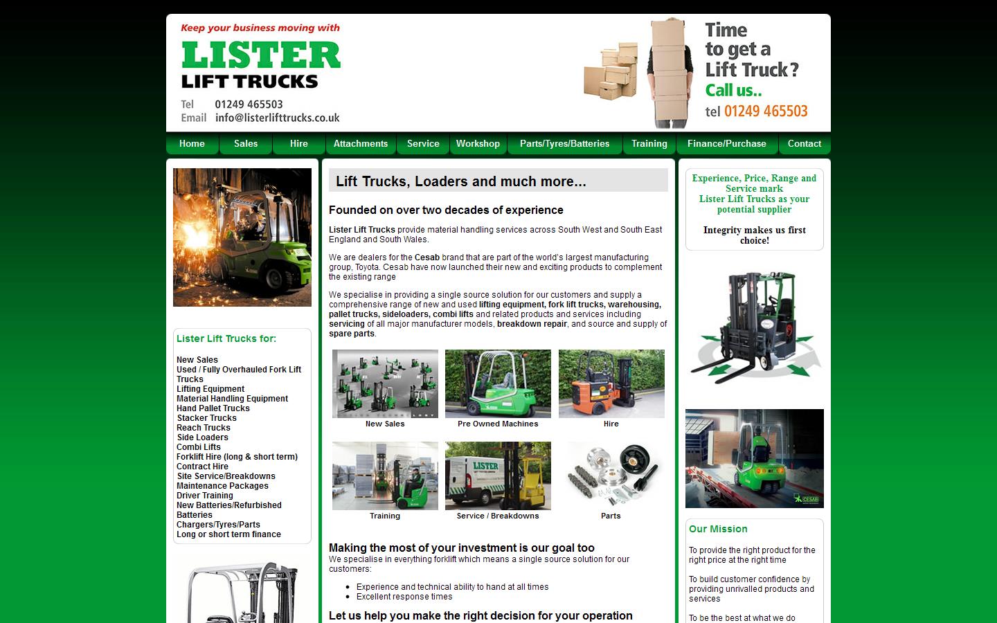 Lister Lift Trucks Ltd Website