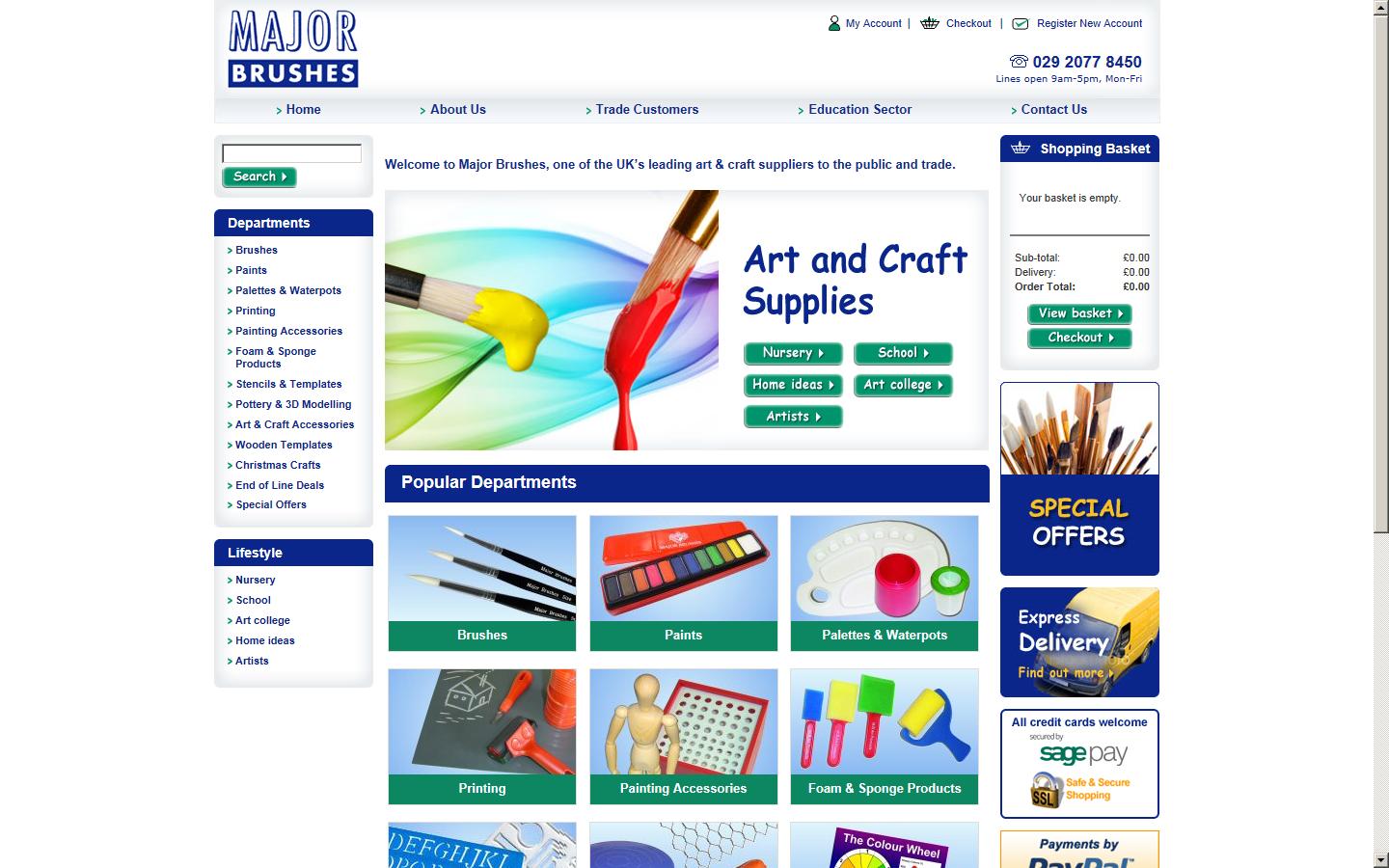 Major Brushes Ltd Website