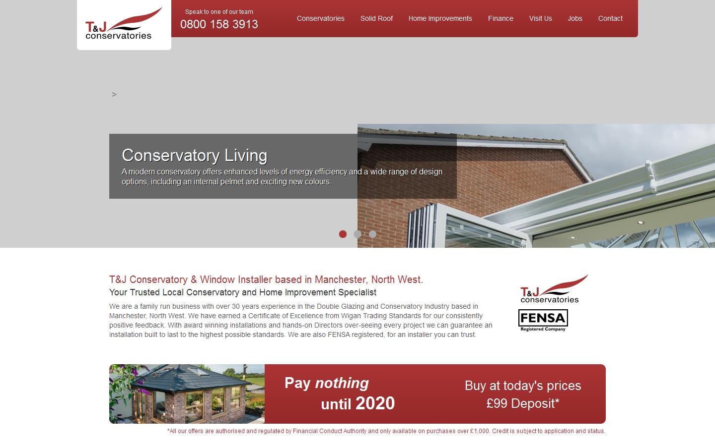 T & J Conservatories Website