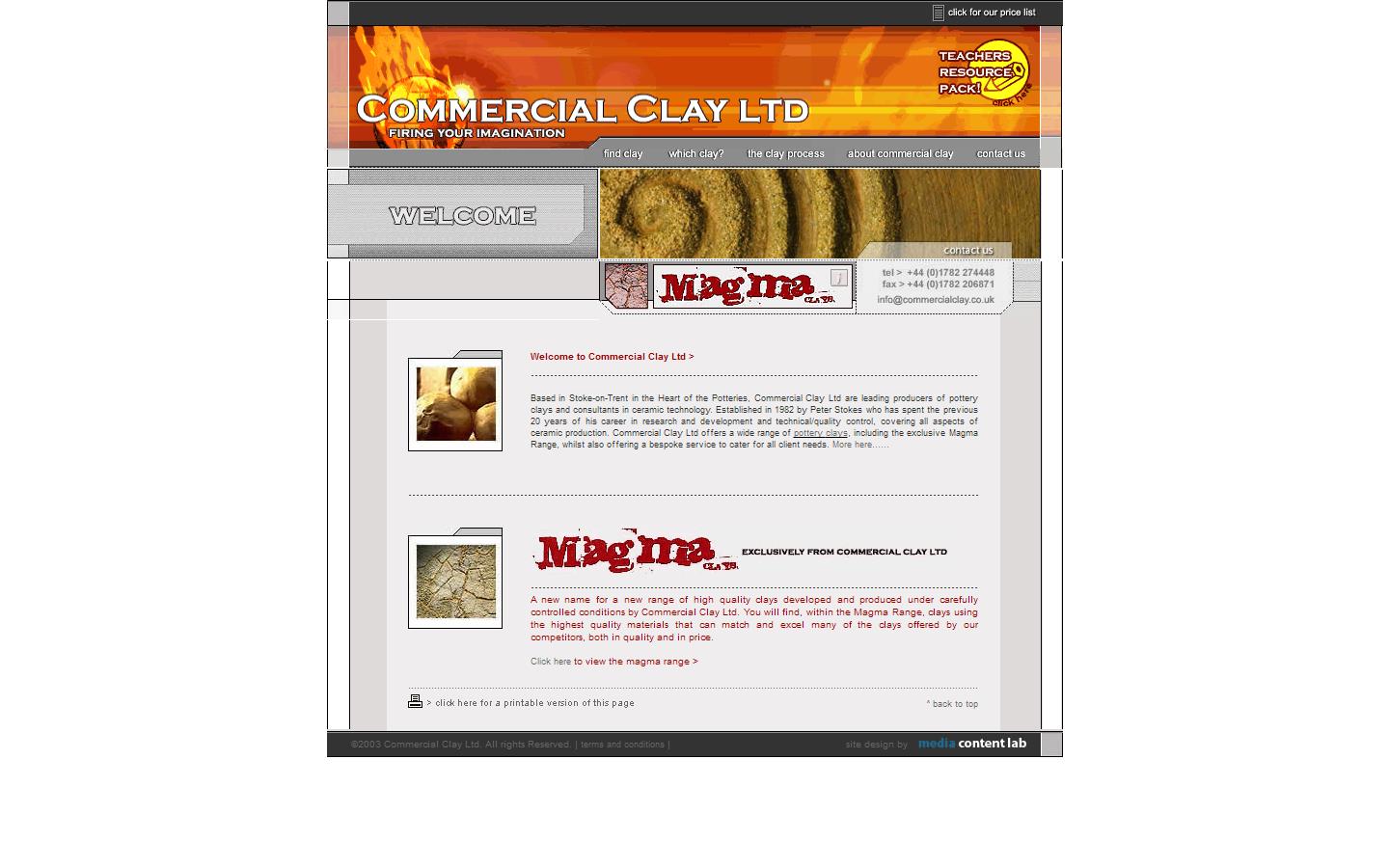 Commercial Clay Ltd Website