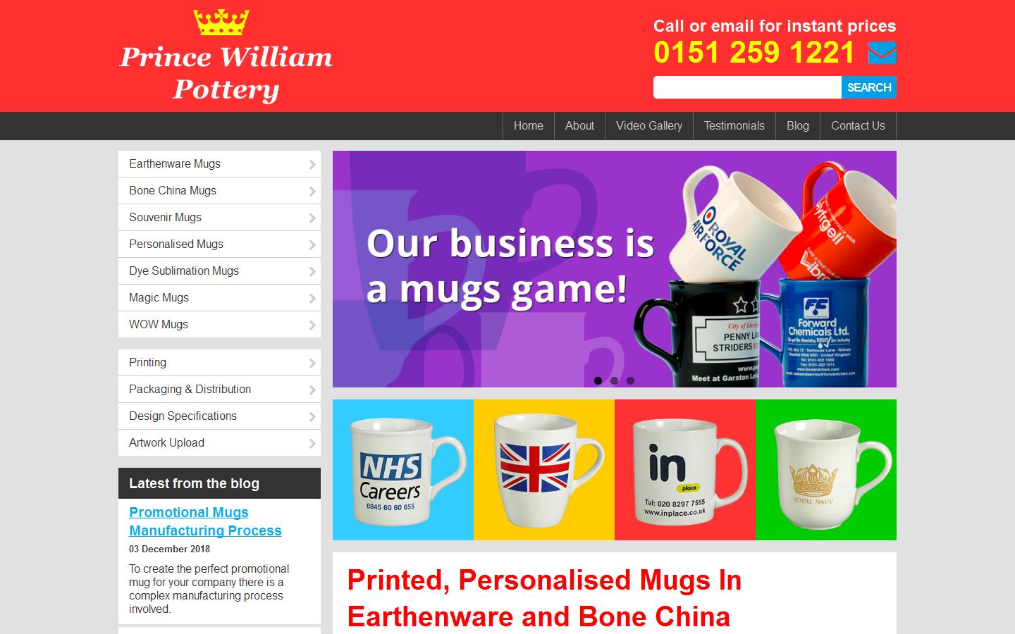 Prince William Pottery Website