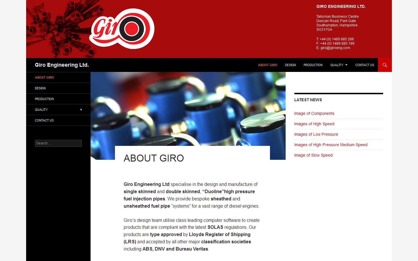 Giro Engineering Ltd Website