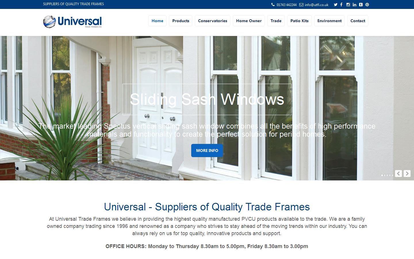 Universal Trade Frames Website