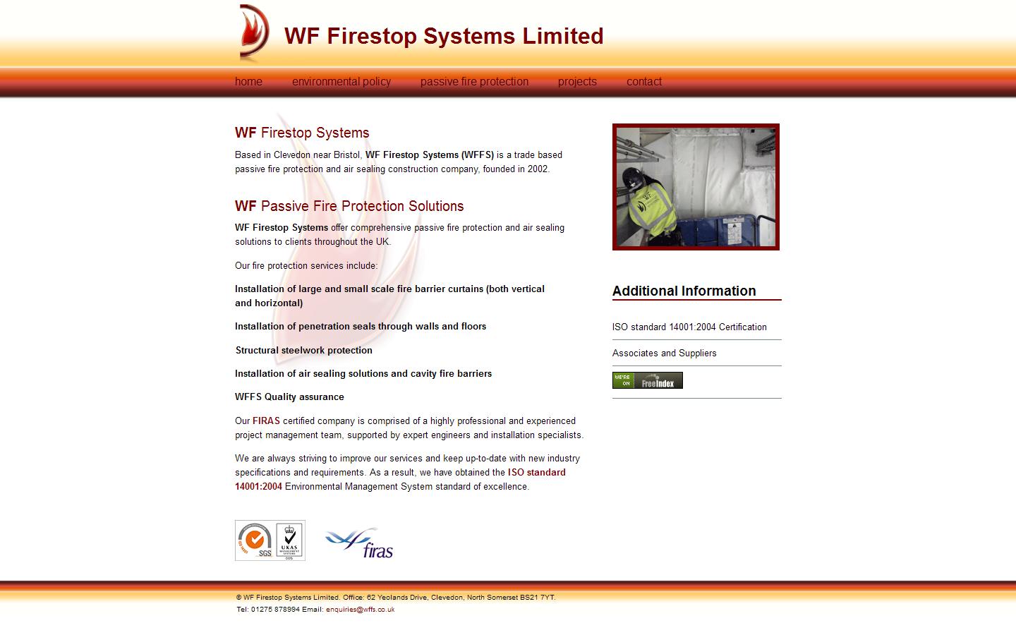 WF Firestop Systems Ltd Website